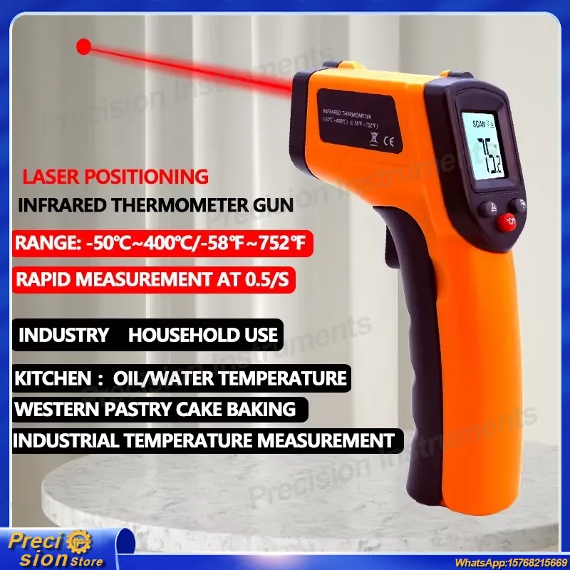 Industrial Laser Gun - Termometr na podczerwień, bezkontaktowy laserowy miernik